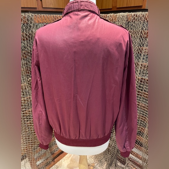 Mens Members Only Jacket Size 42 Burgundy Racer Lined Bomber Europe Craft - Picture 6 of 10